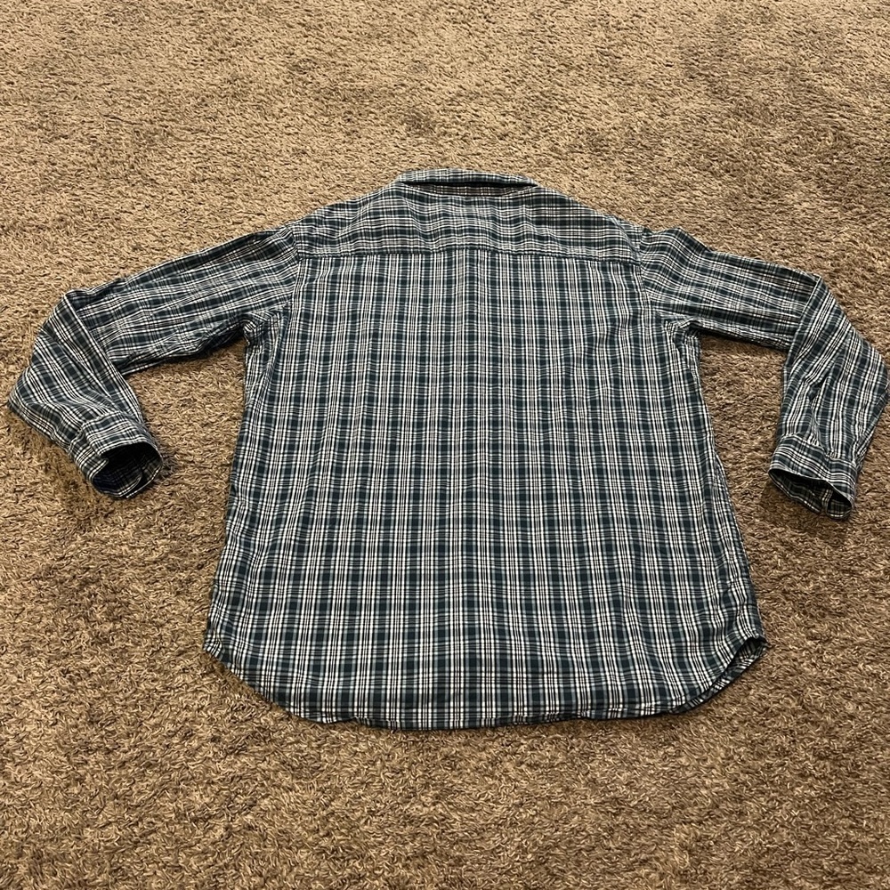 Columbia Sportswear Men's Blue Plaid Long Sleeve Casual Button Up Shirt - Picture 7 of 7